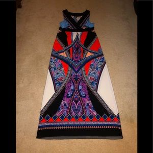 Large- Beautifully printed stretch maxi dress